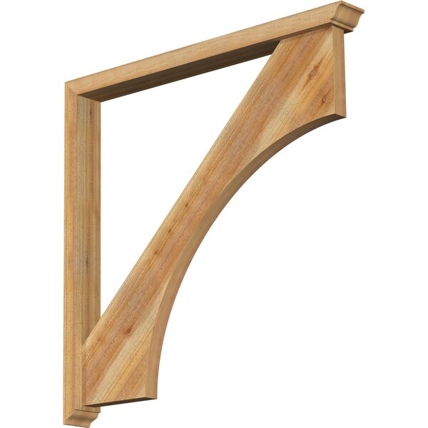 Ekena Millwork Westlake Traditional Rough Sawn Bracket w/ Offset Brace, Western Red Cedar, 4"W x 40"D x 40"H BKT0402X40X40WTL01RWR - main
